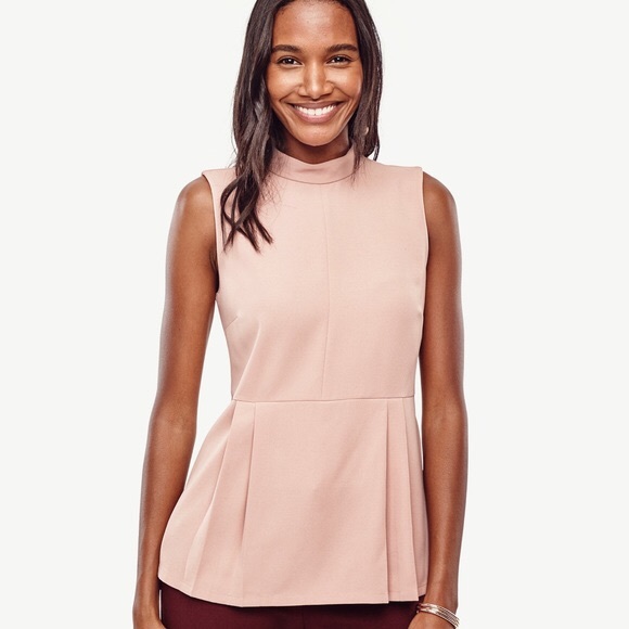 Ann Taylor Tops - Ann Taylor Sleeveless Peplum Blouse in Blush